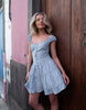 Daisy Street X Emma Jean Tiered Mini Dress In Blue Check