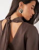 Pretty Lavish Satin Choker Detail Kimono Sleeve Full Maxi Dress In Chocolate