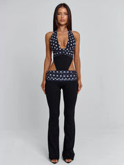Lucy's VIRELLE JUMPSUIT BLACK POLKA DOT