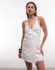 Cotton On Isabelle Wrap Halter Mini Dress In White
