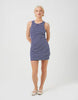 Brave Soul Striped Ribbed Sleeveless Mini Dress In Navy