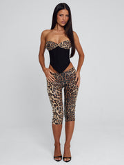 Lucy's EIRA CAPRI PANT LEOPARD SEQUIN