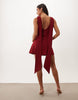 Tfnc Bengaline V Back Draped Mini Dress In Deep Red