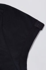 Cut-Out Longline T-Shirt in Black
