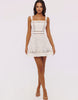 House Of Cb Ava White Custom Lace Cotton Broderie Anglaise Mini Sundress In White