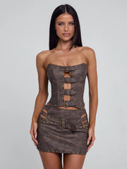 Lucy's RODEO MINI SKIRT CHOCOLATE