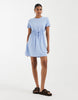 Vero Moda Tie Waist Jersey Mini Dress In Light Blue