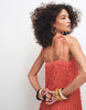 All Over Embellished Cami Mini Dress In Tomato Red