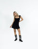 Princess Polly Carlita Cotton Shirred Detail Broderie Mini Dress In Black