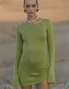Flook The Label Freya Knitted Mini Beach Dress In Olive