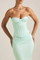 Lace-Up Corset Top in Mint