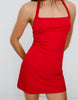 Bershka Mini Halter Neck Dress In Red