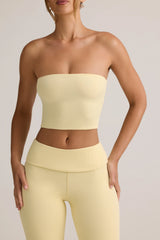 Modal Strapless Crop Top in Buttercream Yellow