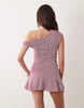 Supre Penelope Cowl Mini Dress In Pink Mulberry Stripe