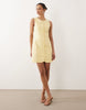Nobody'S Child Polly Cotton Sleeveless Button Down Mini Dress In Yellow