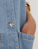 Miss Selfridge Denim Button Through Shift Dress In Light Blue Wash