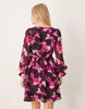 Lovedrobe Long Sleeve Faux Wrap Mini Dress In Fuchsia