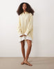 Oversized Double Layered Shirt Mini Dress In Yellow Stripe