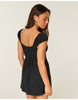 Hollister Cap Sleeve Button Mini Dress In Black