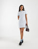 Fred Perry Twin Tipped Polo Mini Dress In Pale Blue With Black Tipping