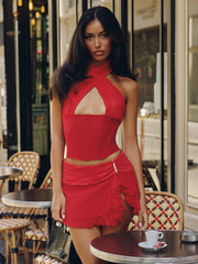 Lucy's BAHERIA TOP RED