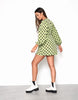 Glamorous Wrap Mini-Dress In Green Brown Polka Dot