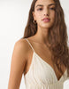 Stradivarius Mini Dress With Tied Detail At The Back In Ecru