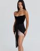 House Of Cb Clara Black & Blush Chiffon Mini Dress - Limited Edition In Black & Blush