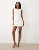 For Love & Lemons Bridal Taffeta Boned Wrap Mini Dress With Bow Back In White