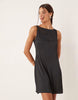 Vila Slash Neck Satin Mini Dress In Black