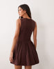 Abercrombie & Fitch Drop Waist Mini Dress In Brown