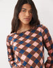 Nobody'S Child Romy Satin Bell Sleeve Mini Dress In Pink Check