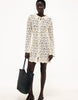 Na-Kd Knitted Crochet Mini Dress In Offwhite