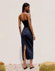 Bershka Denim Midi Dress In Blue