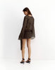 Pull&Bear Draped Wrap Dress In Brown
