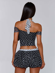 Lucy's MARLOWE TOP BLACK POLKA DOT