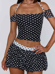 Lucy's MARLOWE TOP BLACK POLKA DOT