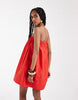 Bandeau Trapeze Mini Dress In Red
