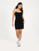 Brave Soul Cotton Jersey Contrast Piping Bodycon Mini Dress In Black