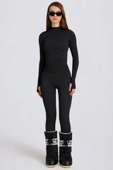 Thermal Base-Layer Leggings in Black Leopard
