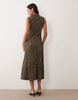 Mango Sleeveless Midi Dress In Leopard Print