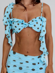 Lucy's FARWIN TOP BLUE POLKA DOT