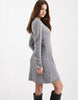Vero Moda Long Sleeve Knitted Mini Dress In Medium Grey Melange