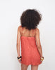 All Over Embellished Cami Mini Dress In Tomato Red