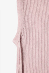 Knit Drawstring Balaclava in Powder Pink