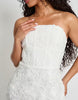 Public Desire Lace Up Corset Bodice Textured Mini Dress In White