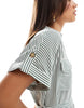 Vero Moda Mini Shirt Dress With Pockets In Khaki Stripe