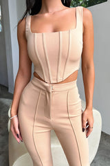 Token Corset Top - Tan
