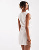 Only Sleeveless Linen Blend Mini Dress In Cream