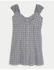 Hollister Tall Cap Sleeve Button Mini Dress In Navy Plaid